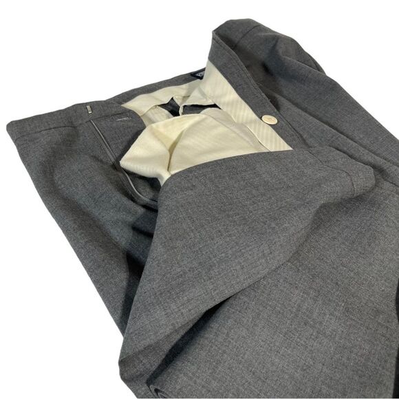 Pair of‎ Lands End Mens Vintage Gray Wool Dress Pants 42 42L Pleated Made In USA - Picture 12 of 16
